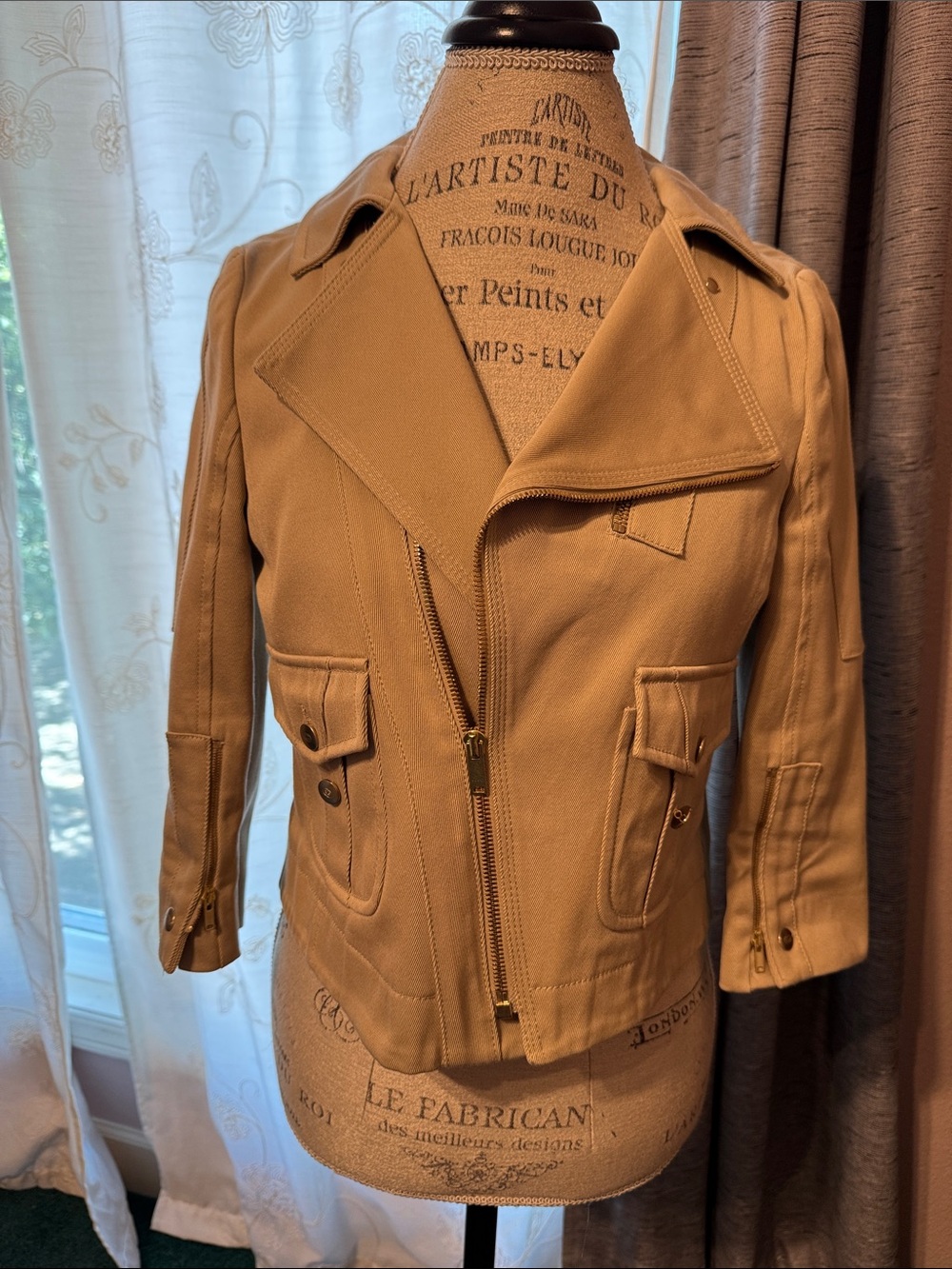 Gucci Tan Utility Zip-Front Jacket